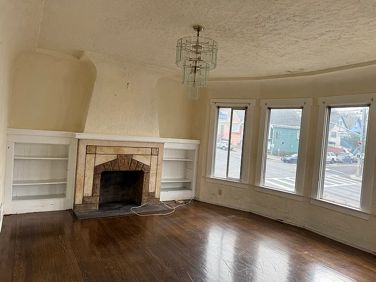 living room with fireplace