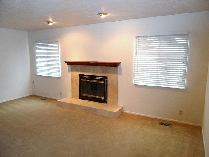 Living room with fireplac