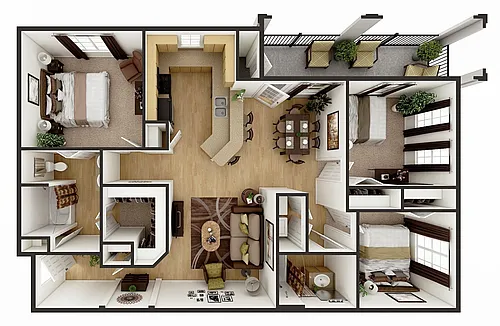 Floor plan 3 Bed 2 Bath