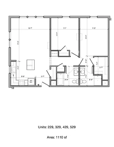 Floor plan Two Bed Two Bath