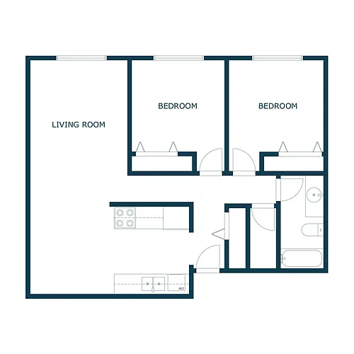 Floor plan Two Bedroom 21F