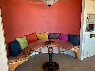 Dining area with city views