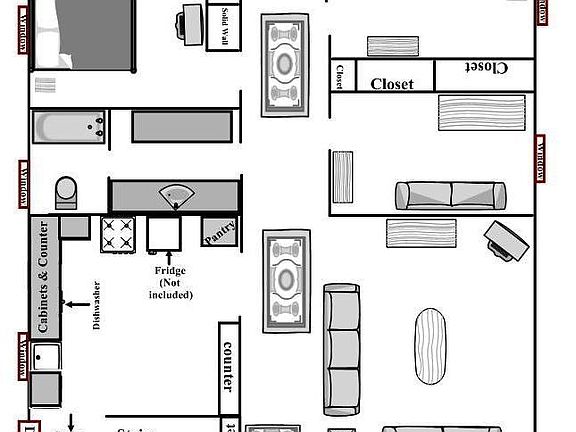 Floor Plan - Please note appliances are included.