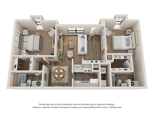 Floor plan 2 Bed 2 Bath Renovated 1000 sq ft