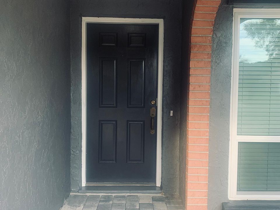 FRONT DOOR ENTRY (brick is painted grey now)