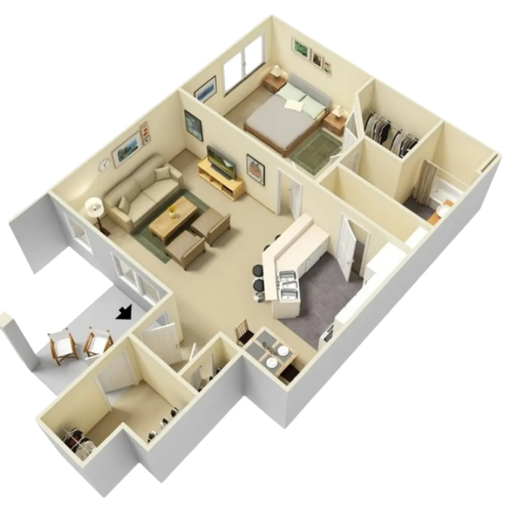 Floor plan Studio Apartment Ground Floor