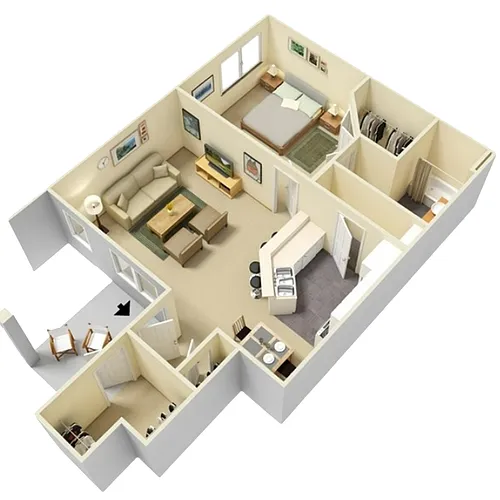 Floor plan Studio Apartment Ground Floor