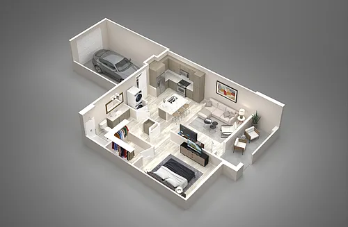 Floor plan 1 Bed/1 Bath