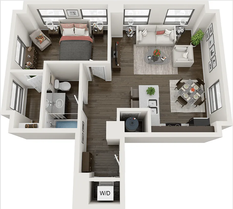 Floor plan 1 Bedroom - 60% Tax Credit