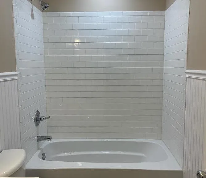 Custom subway tile shower surround
