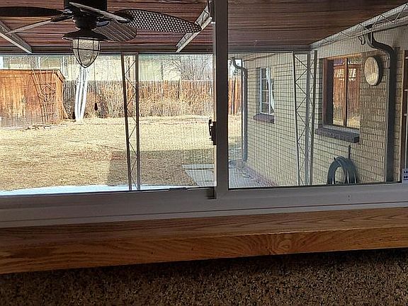 Kitchen view of backyard