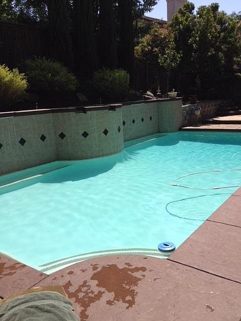 Pool in backyard