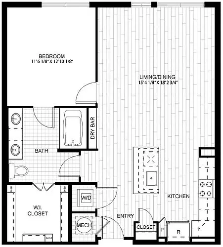 Floor plan 1 Bed/1 Bath-F_A03