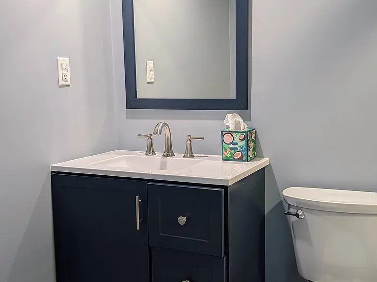 A bonus, full bathroom in the lower level.