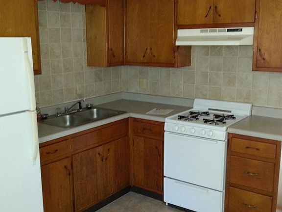 Kitchen with Beautiful Ceramic Backsplash and Newer Vinyl Fl