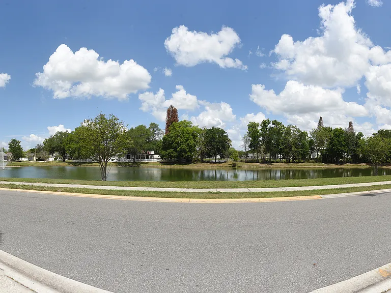 Lake in the front of house