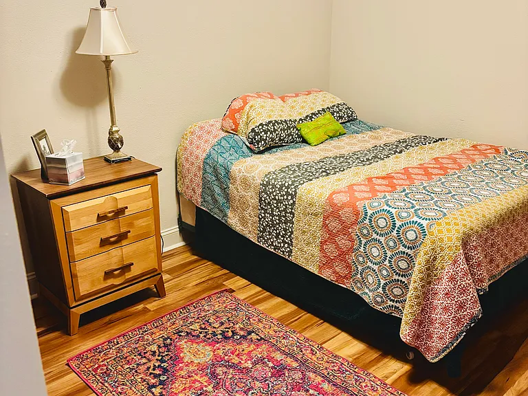 bedroom with large closet