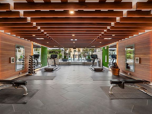 Outdoor fitness studio at 1600 Vine in Hollywood, CA.