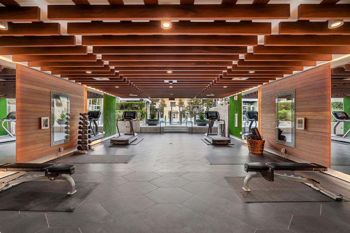 Outdoor fitness studio at 1600 Vine in Hollywood, CA.