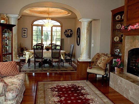Parlor with faux painted columns, marble & oak xtrordinaire FP