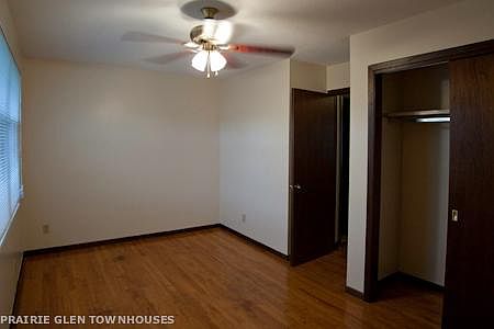 Spacious bedroom with ceiling fan