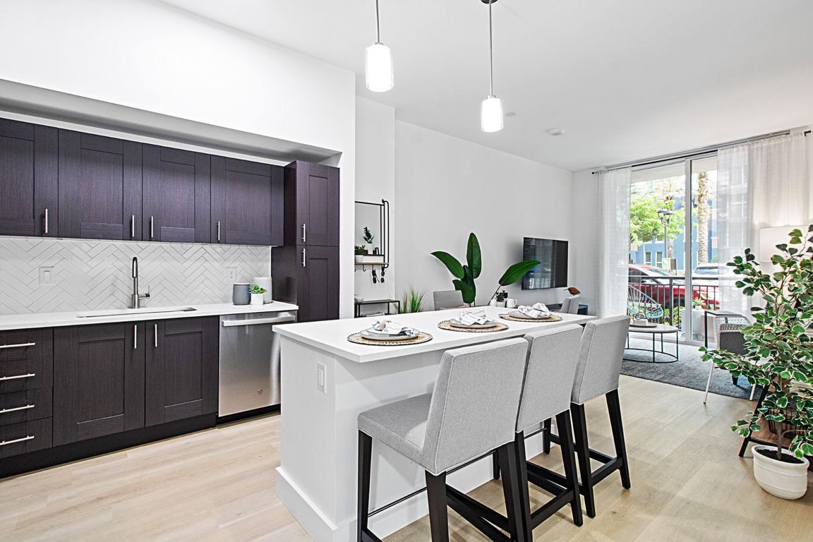 Pendant Lighting in the Kitchen at One Plantation in Plantation, FL 33324