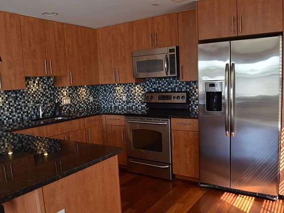 Modern kitchen with stainless steel appliances