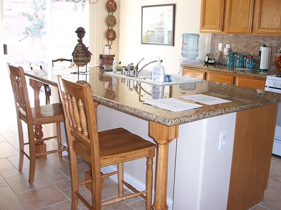 Kitchen with granite tops