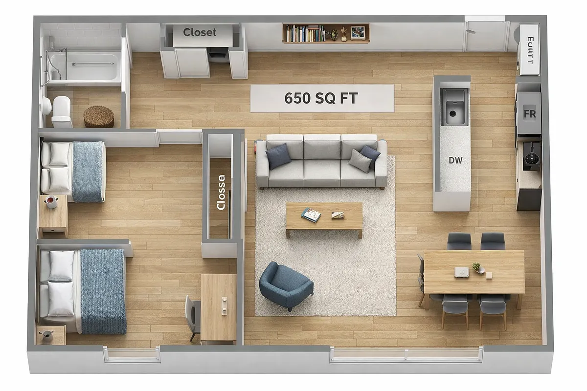 Floor plan One Bedroom
