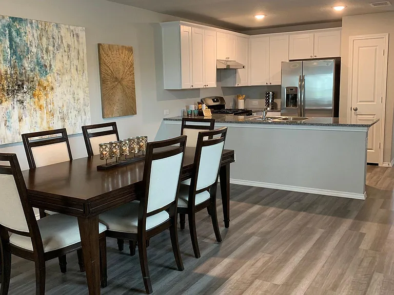 Dining room and open kitchen