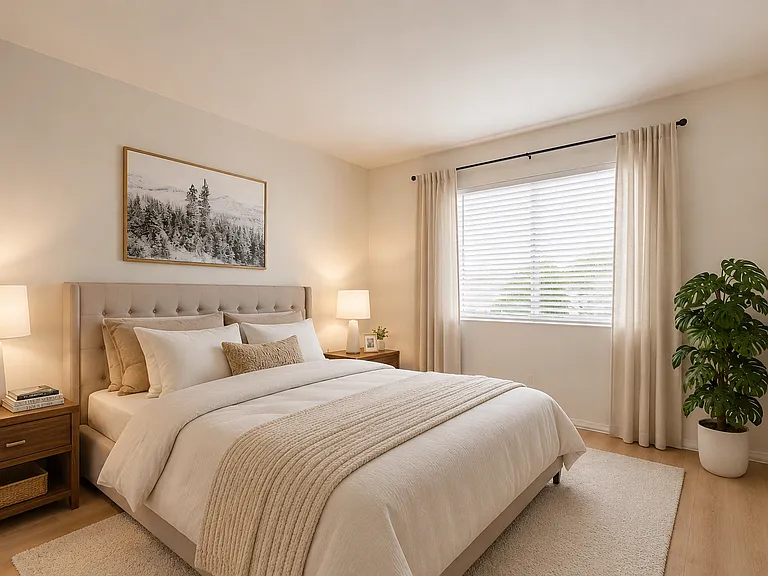 Modern neutral-toned bedroom retreat