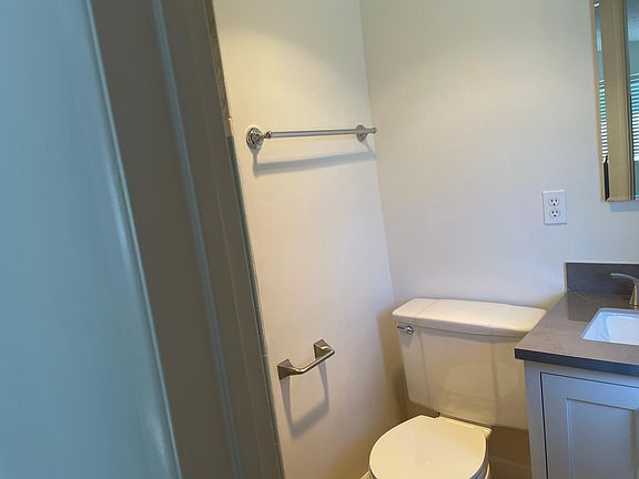 Master bathroom with new vanity and sink will nice walk-in shower