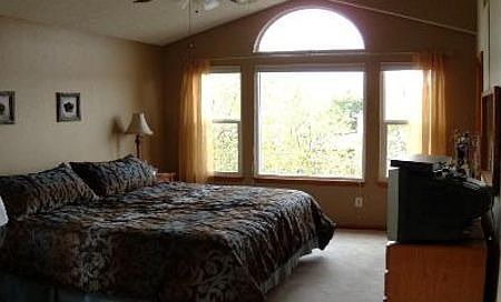 Master bedroom (w vaulted ceiling and attached master bath)
