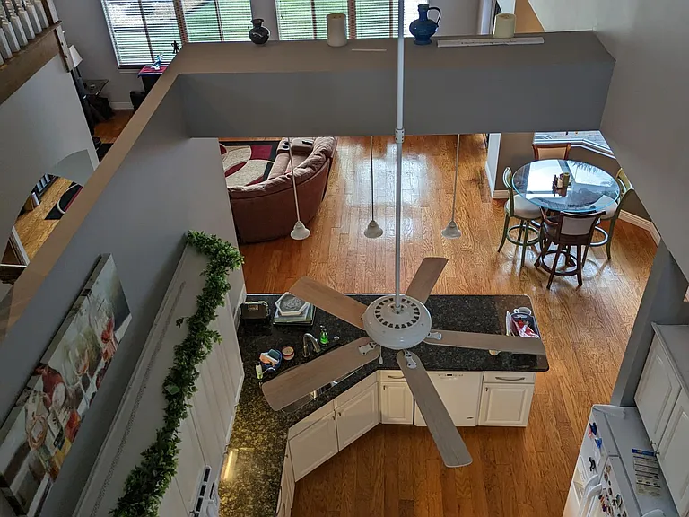 Kitchen View from overhead balcony mentioned earlier.