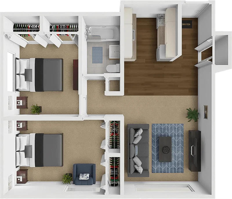 Floor plan Two Bedrooms