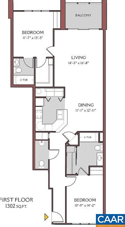 2 bed, 2.5 bath, 1302 sqft, $2,035 — Photo 2