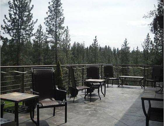 Back deck shaded in evening