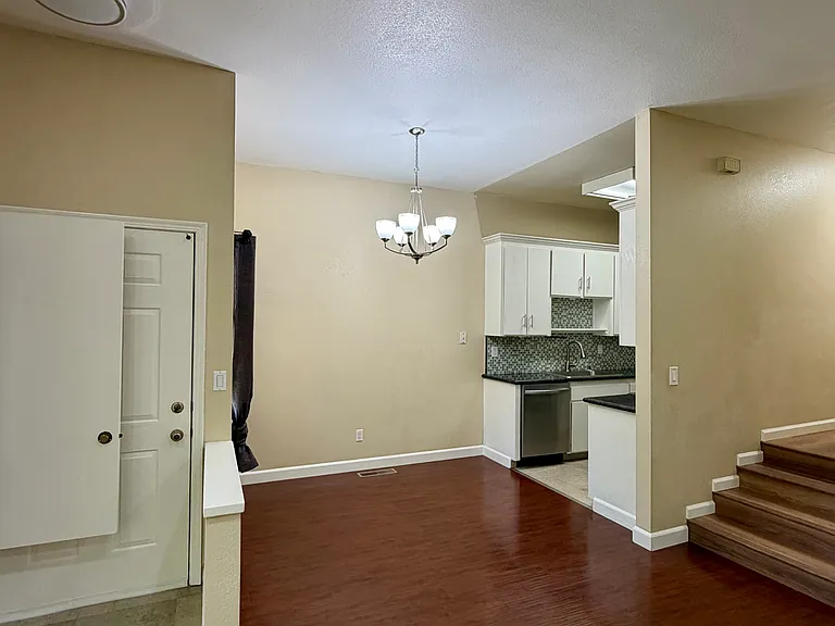 Entry, living, dining room and kitchen.