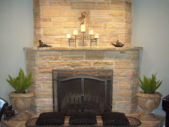 handcrafted fireplace
