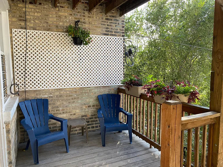 outdoor space , we provide chairs and planters