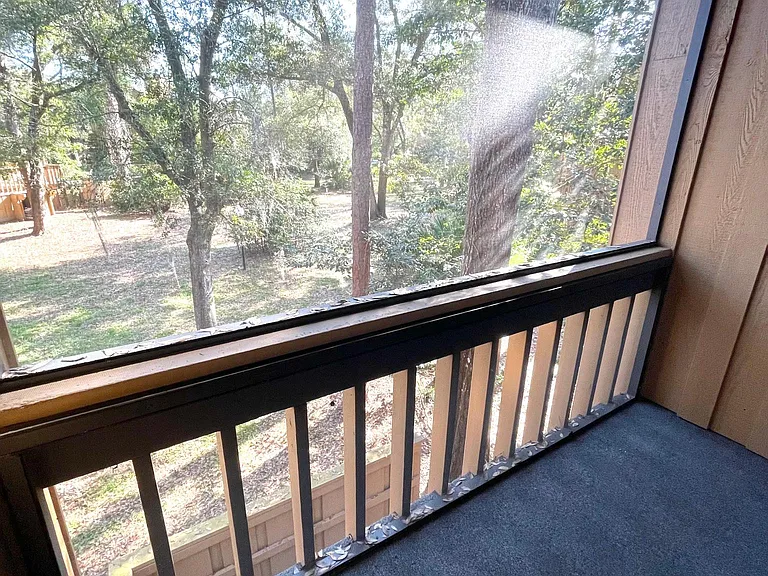 covered, screened patio