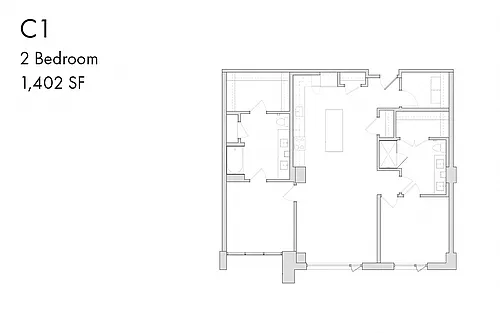 Floor plan C1 2 Bedroom