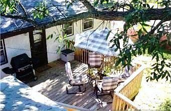 Lovely private backyard. Deck off Kitchen