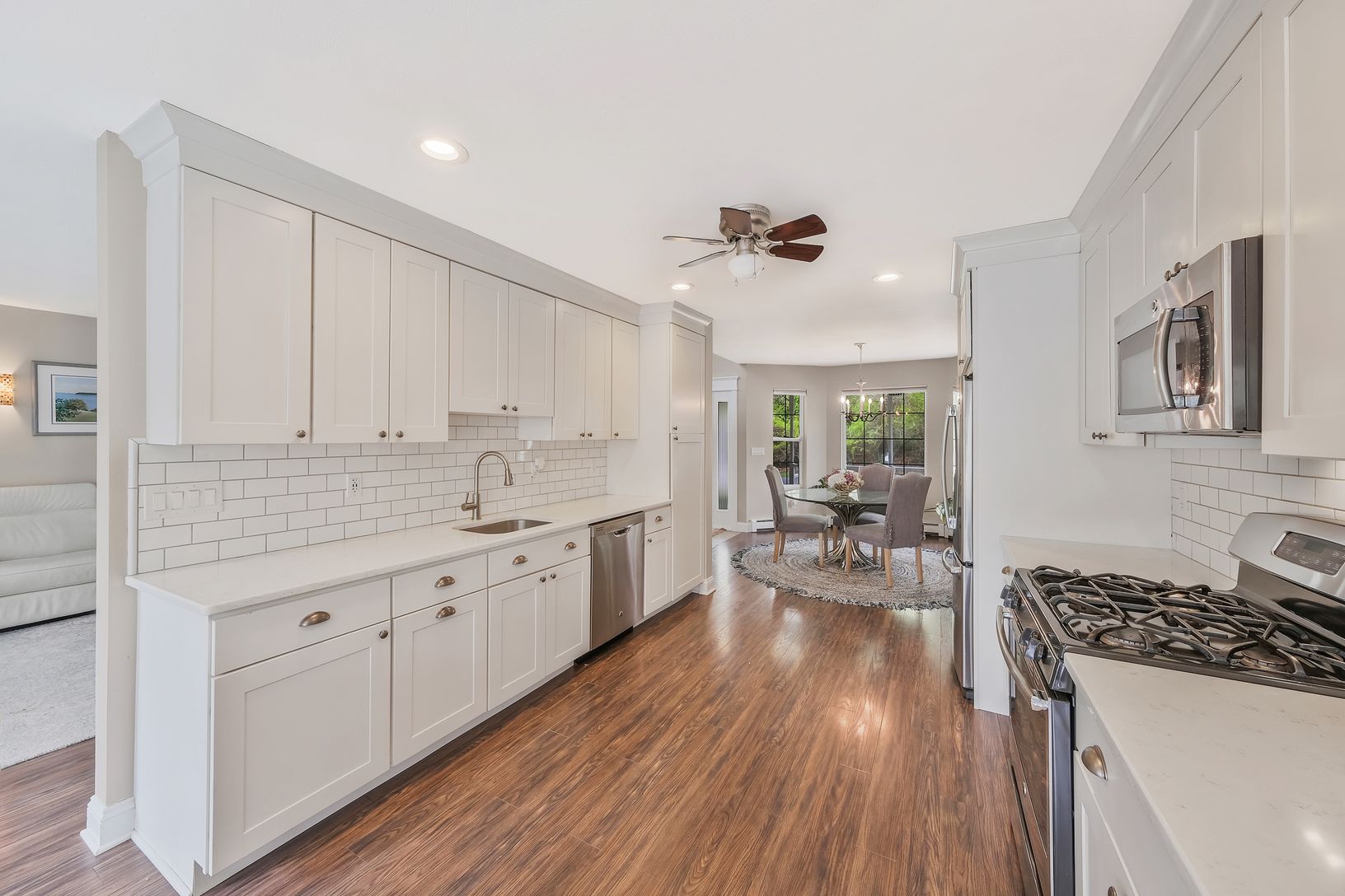  Updated Kitchen in White with All Stainless Appliances