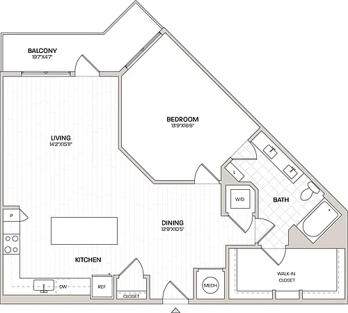 Floor plan 1 Bed/1 Bath-A4