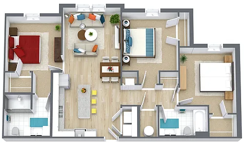 Floor plan Three Bed\Two Bath