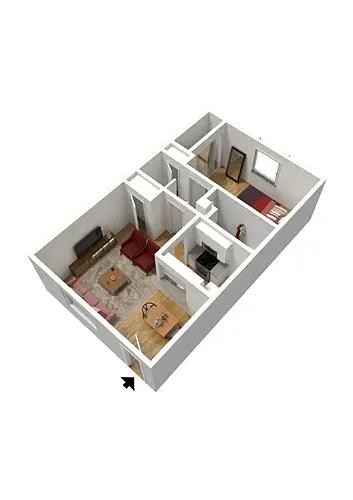 Floor plan 1BD, 1BTH A