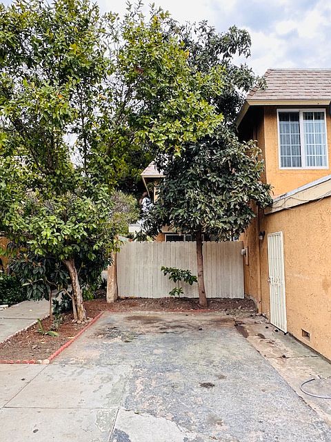 Driveway and side garage entrance.