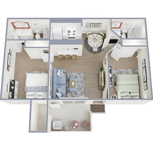 Floor plan Two Bed Two Bath A