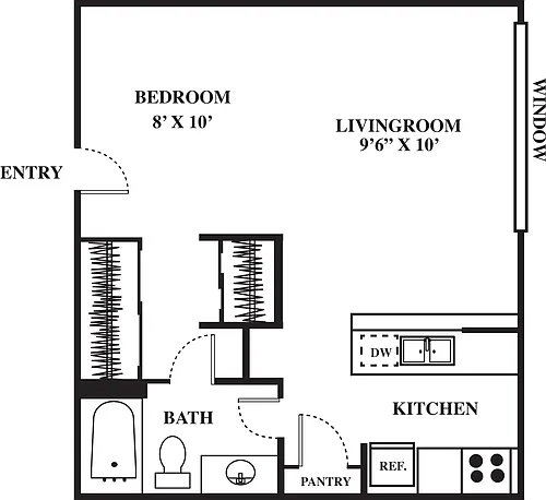Floor plan Studio No Balcony